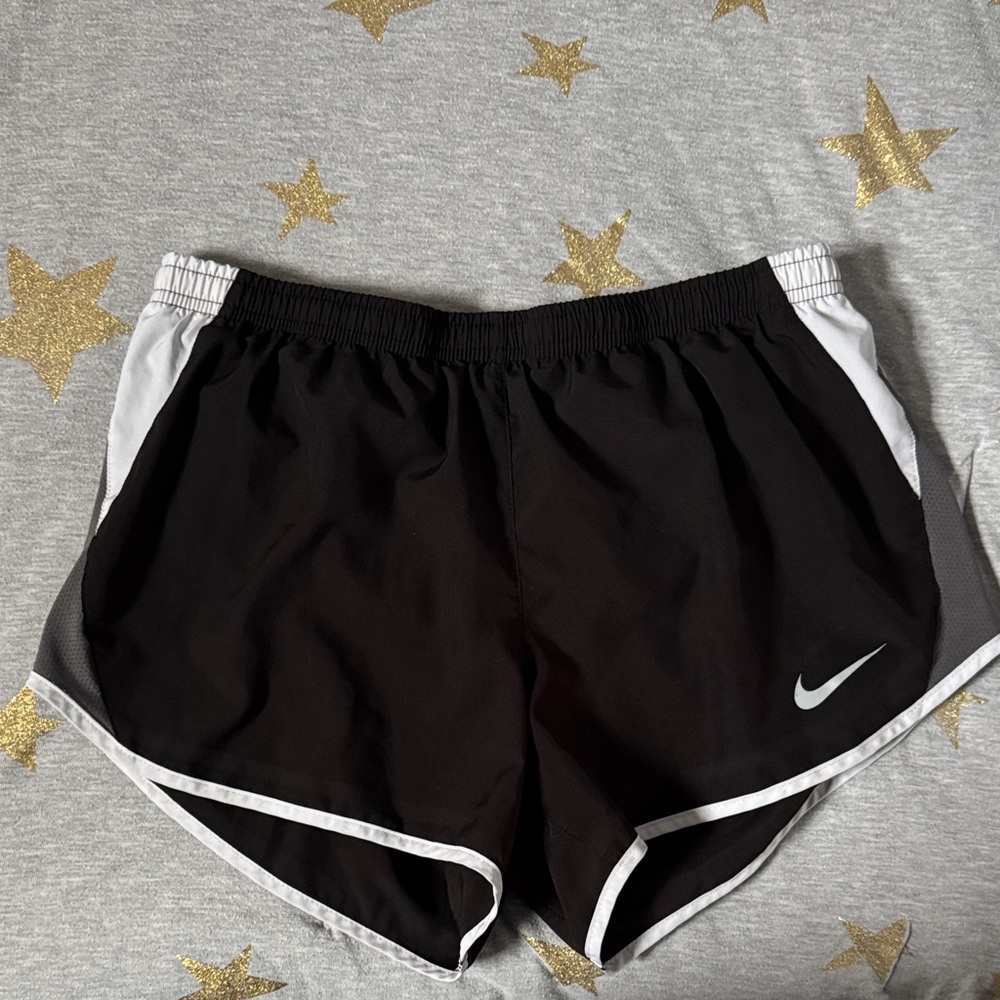 Nike Women's Black and White Athletic Shorts
